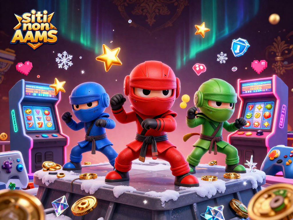 Gioca su siti non AAMS con i ninja camaleonti in un'illustrazione 3D dinamica.