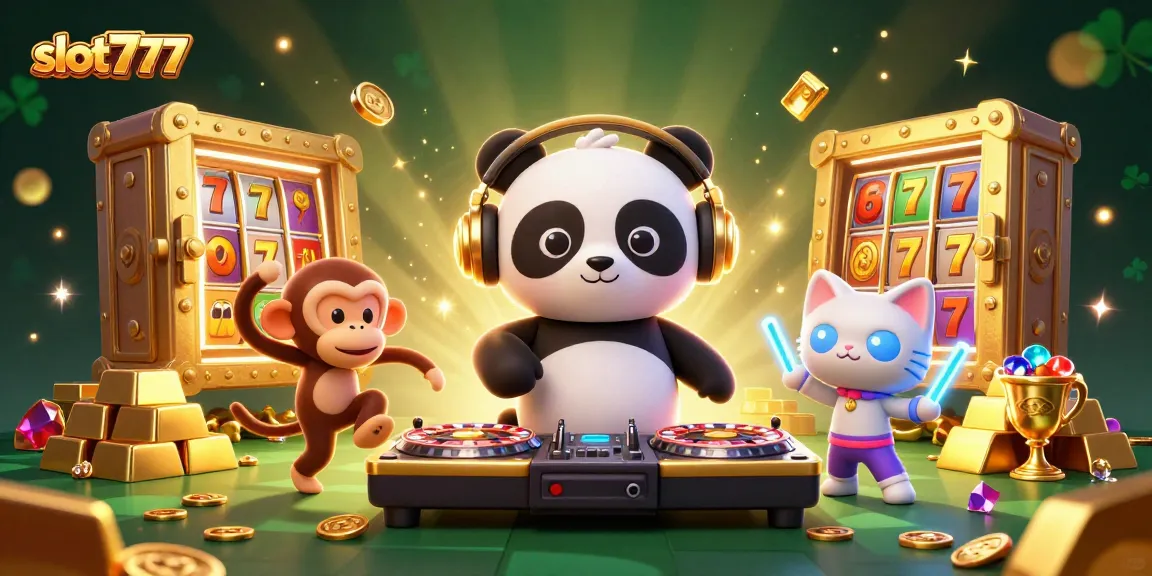 Experience thrilling gameplay with slot777 featuring a DJ panda and dynamic casino elements.