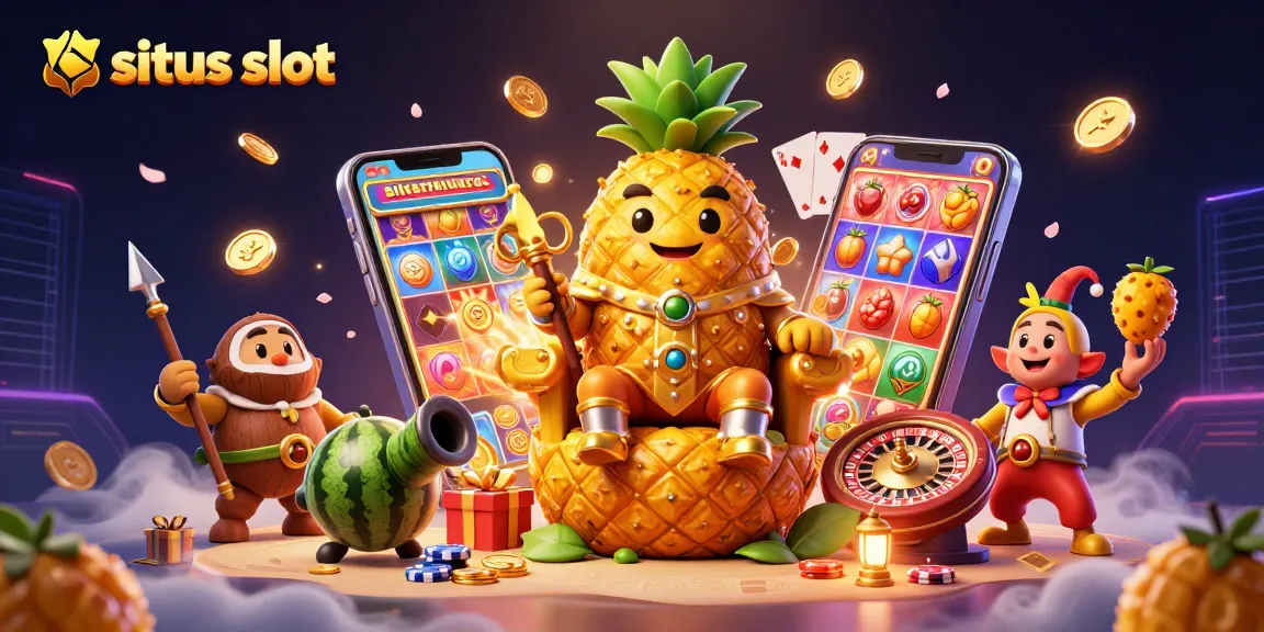 Engage in thrilling situs slot action with vibrant golden hues and dynamic casino elements.