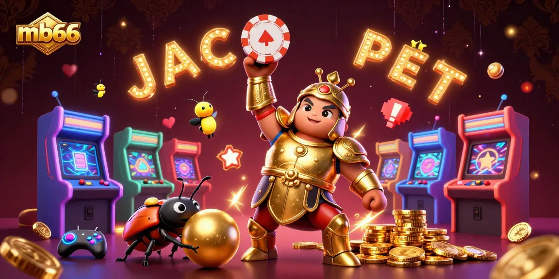 Exciting mb66 casino scene with a hercules beetle celebrating victory while surrounded by glowing gaming elements