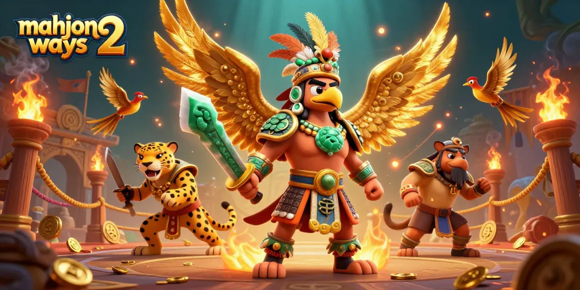 Experience the thrilling gameplay of mahjong ways 2 with Aztec warriors and vibrant casino elements.