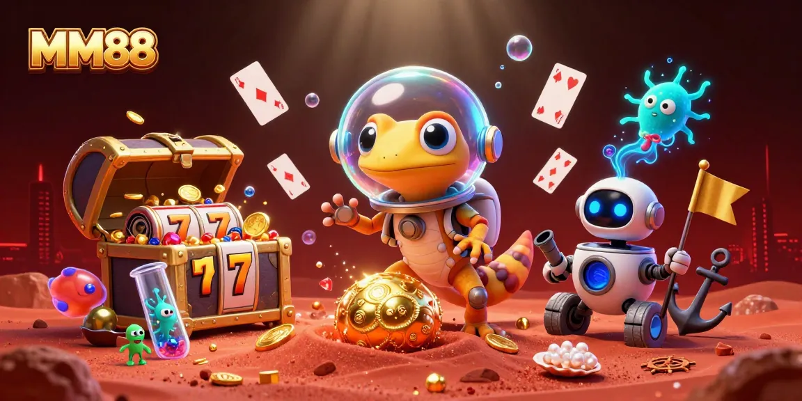 Experience thrilling gaming action with MM88, the modern online casino, featuring vibrant elements and engaging gameplay.