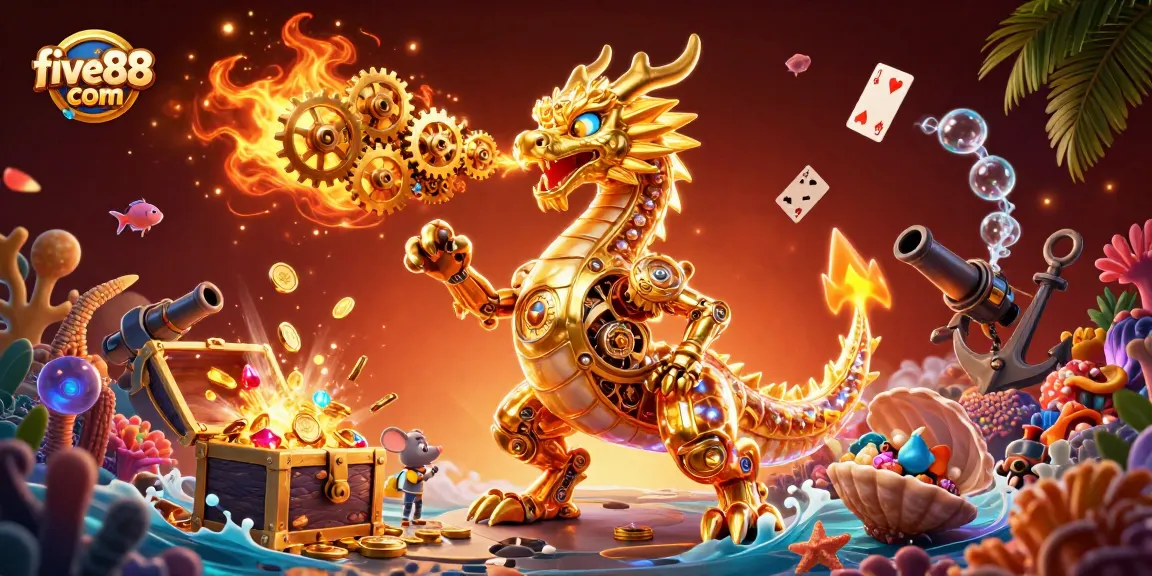 Experience big wins at five88 com with an exciting 3D dragon and gold treasure adventure.