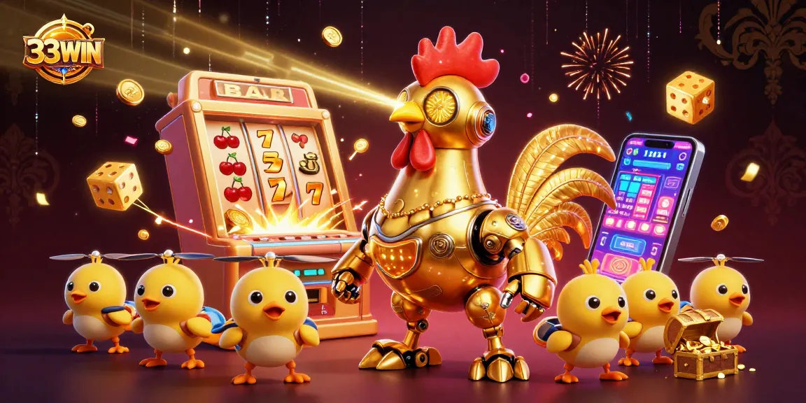 Engage in thrilling games at 33WIN's vibrant casino with dynamic illustrations.