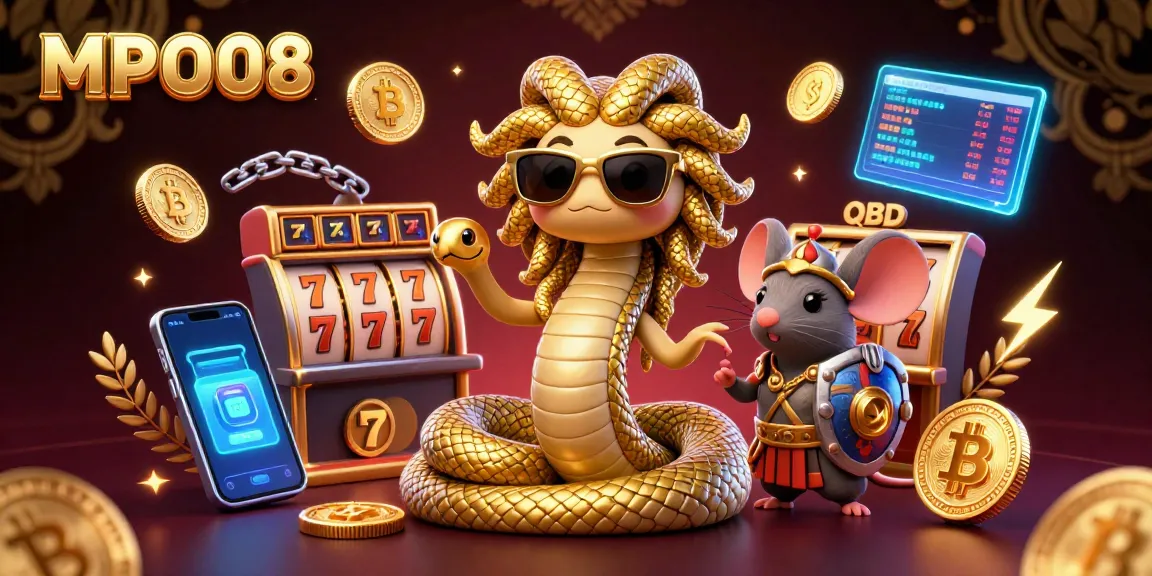 MPO08 casino players winning with vibrant slot reels and golden coins in a lively digital scene.
