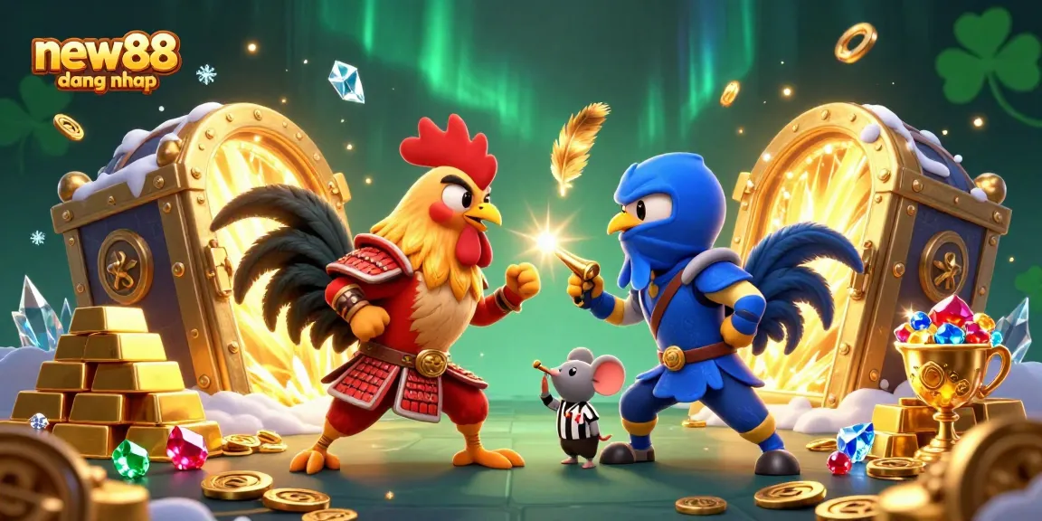 Engage in thrilling gameplay with new88 dang nhap as roosters clash for victory in a vibrant casino world.