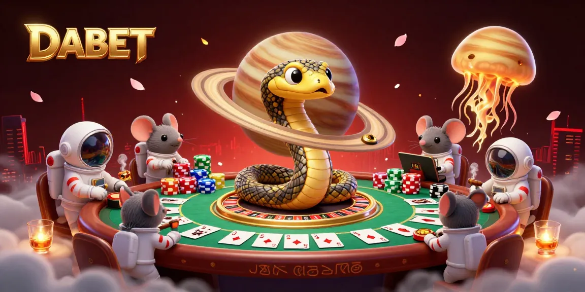 DABET offers a vibrant gambling experience with animated astronauts betting on Saturn's roulette rings.