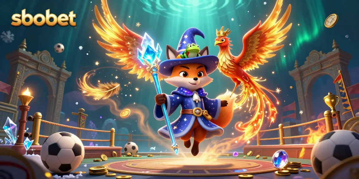 Engage in sbobet sports betting excitement with this dynamic wizard and phoenix illustration.