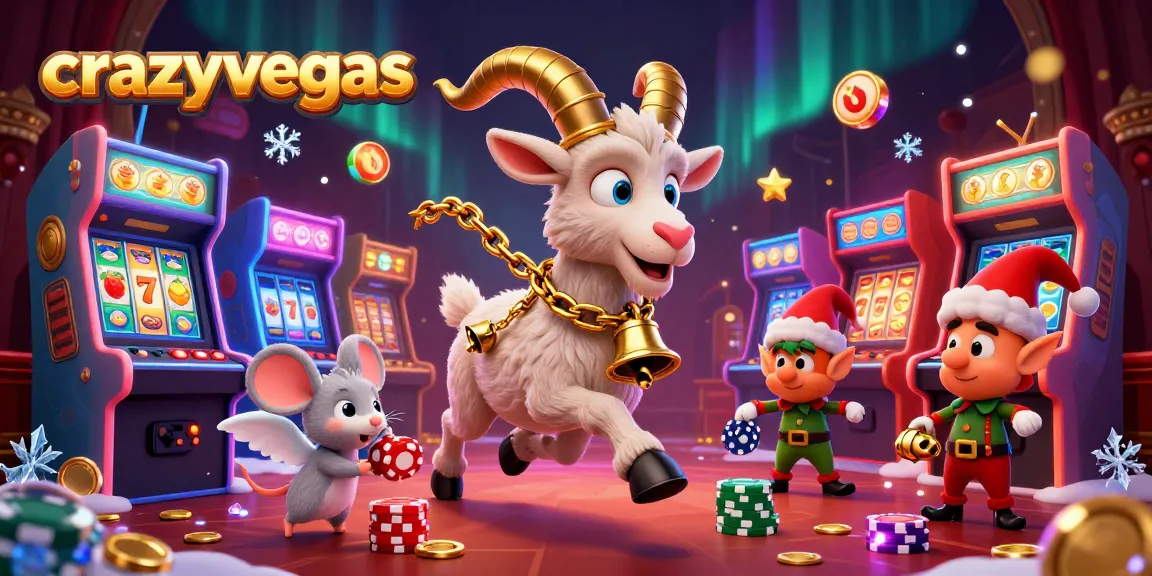 Engage in the festive madness at crazyvegas with Krampus and elf gremlins stealing poker chips.
