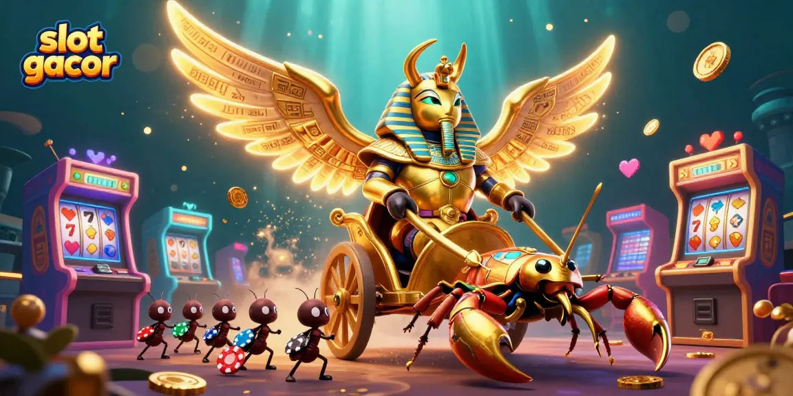 Spin to win at slot gacor with vibrant casino elements in this dynamic illustration.