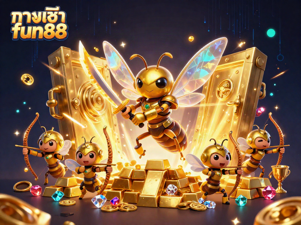 Engage with exciting games at ทางเข้า fun88, featuring exhilarating characters in a vibrant casino atmosphere.