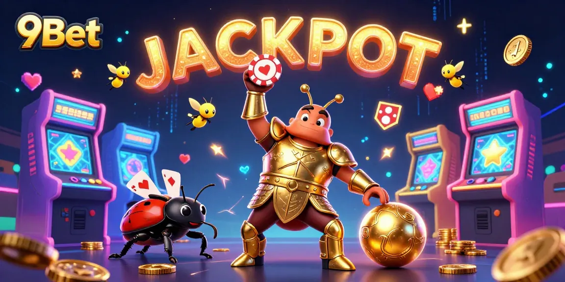Engage in vibrant gaming scenes with 9Bet’s colorful characters and dynamic casino elements.