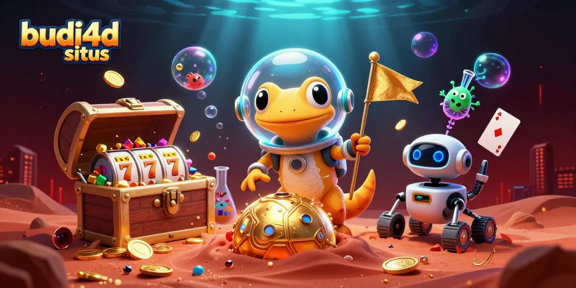 Experience engaging gameplay at budi4d situs, featuring vibrant characters amidst captivating slot elements.