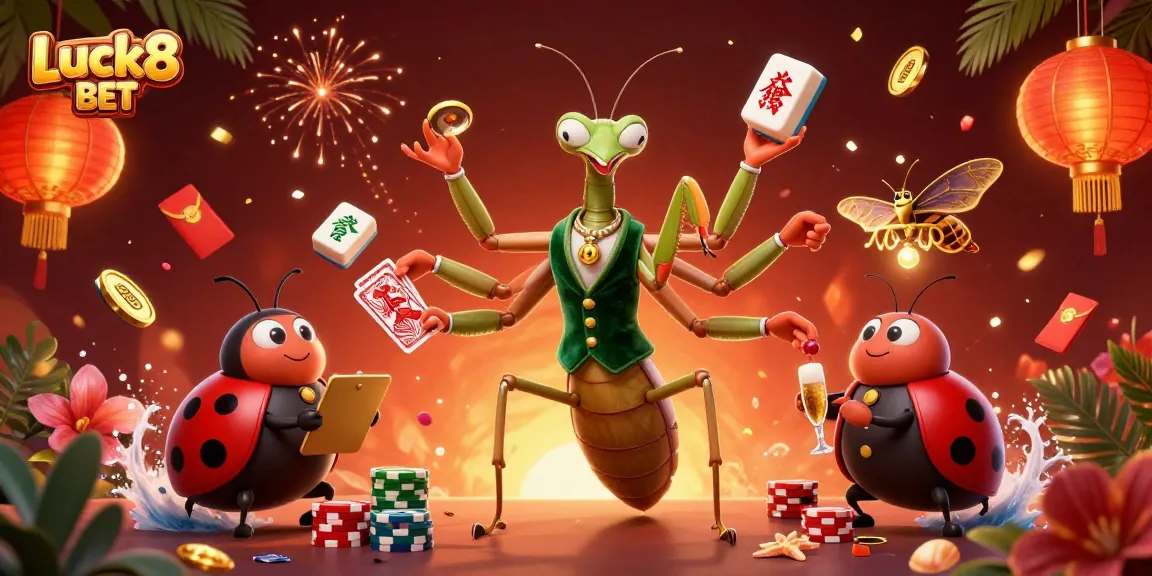Engage with Luck8 BET's vibrant casino world, featuring dynamic characters and colorful elements.
