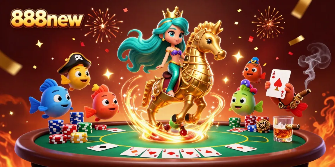Experience thrilling wins at 888new with a dazzling casino scene featuring a mermaid princess.