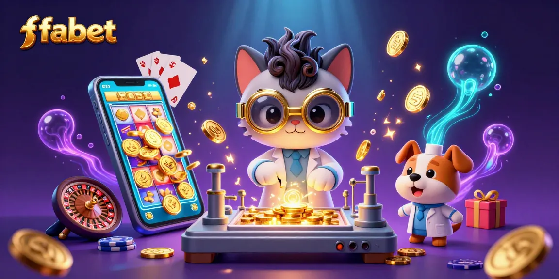 Experience fabet's vibrant slot gaming scene with cartoon characters and dynamic casino elements.