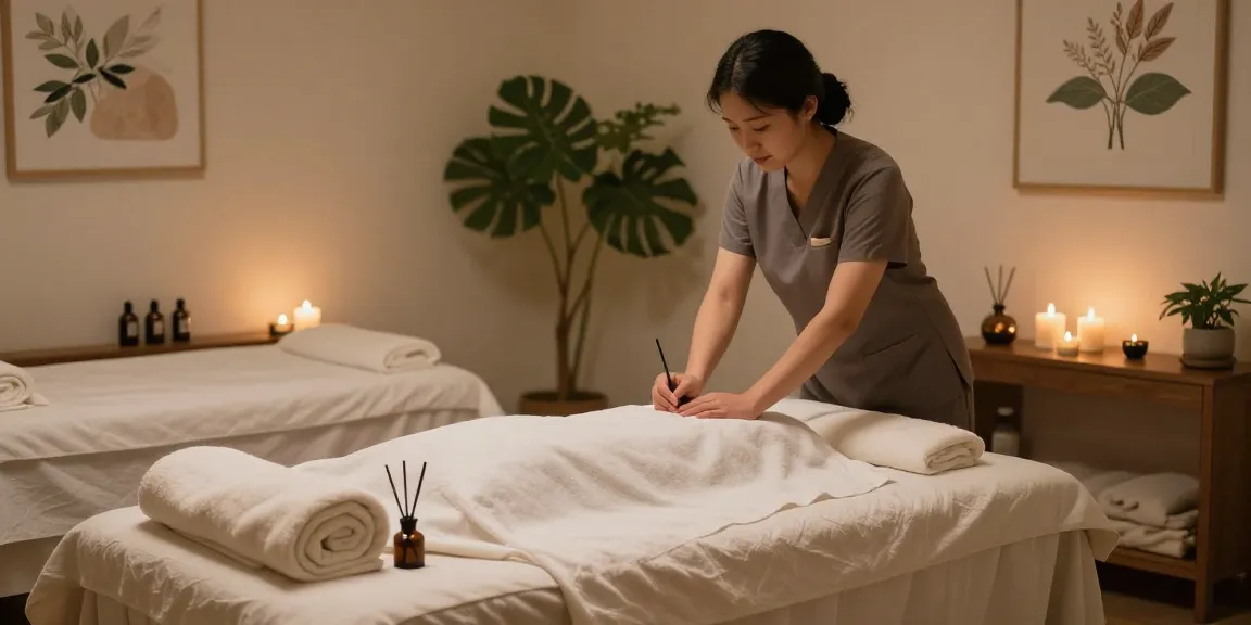 Experience 부천출장마사지 in a peaceful, cozy massage room with essential oils and calming decor