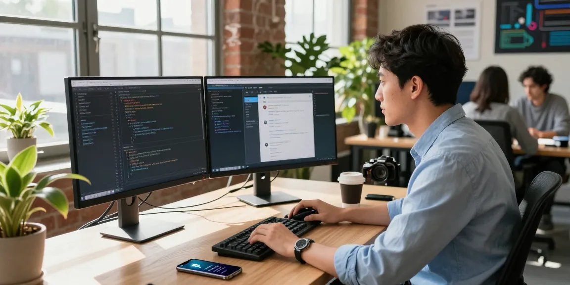Developers collaborating at a tech workspace, featuring 纸飞机中文版官网 on screens.