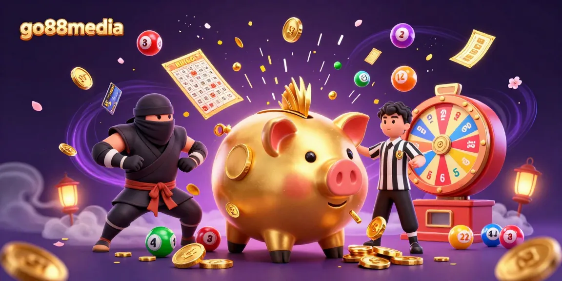 Experience vibrant gaming action with go88media's lively casino scene featuring dynamic characters and engaging elements.
