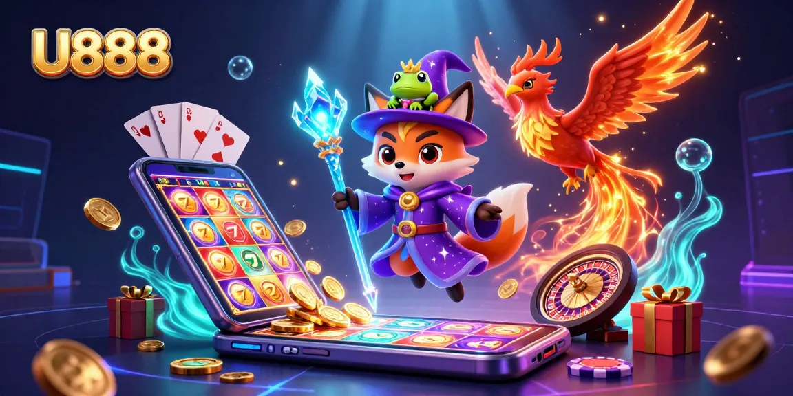 Engage with U888 through a thrilling 3D casino-themed adventure featuring fantasy characters and vibrant gaming elements.