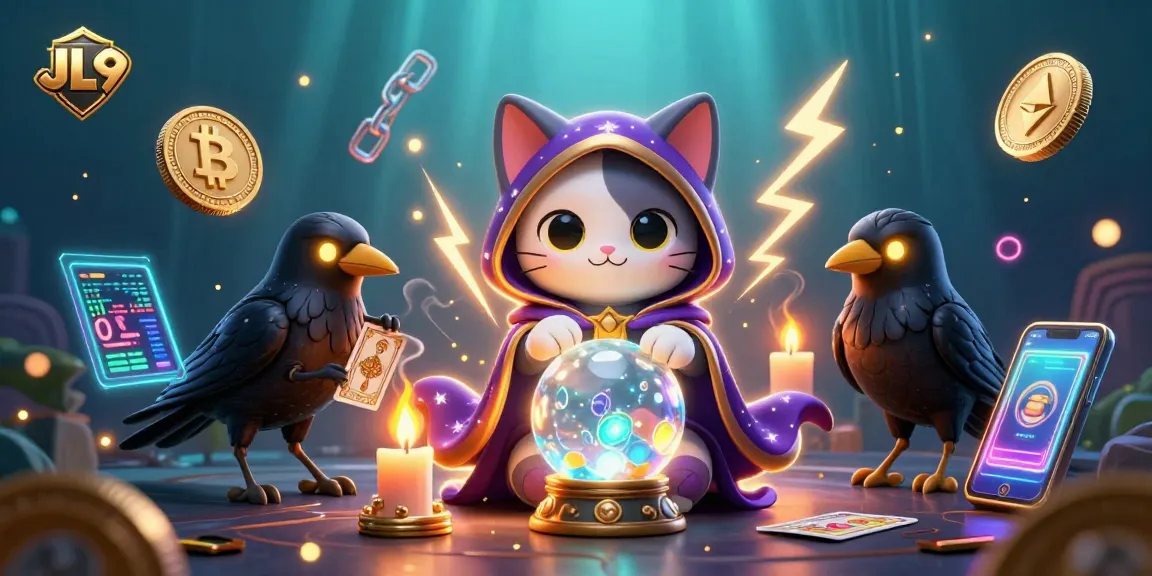 Engage with JL9's vibrant gaming universe featuring dynamic crypto elements and mystical characters.
