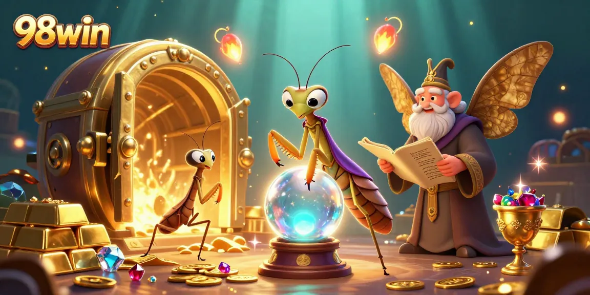 Bet on thrilling gaming adventures with 98win featuring colorful characters and golden treasures.