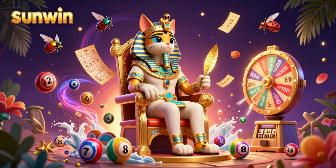 Experience vibrant sunwin gaming with dynamic lottery elements and a captivating pharaoh theme.
