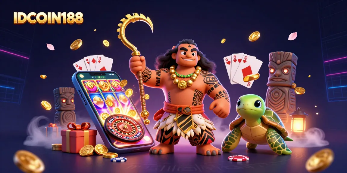 Engage with IDCOIN188 as a vibrant 3D scene showcases thrilling casino action.
