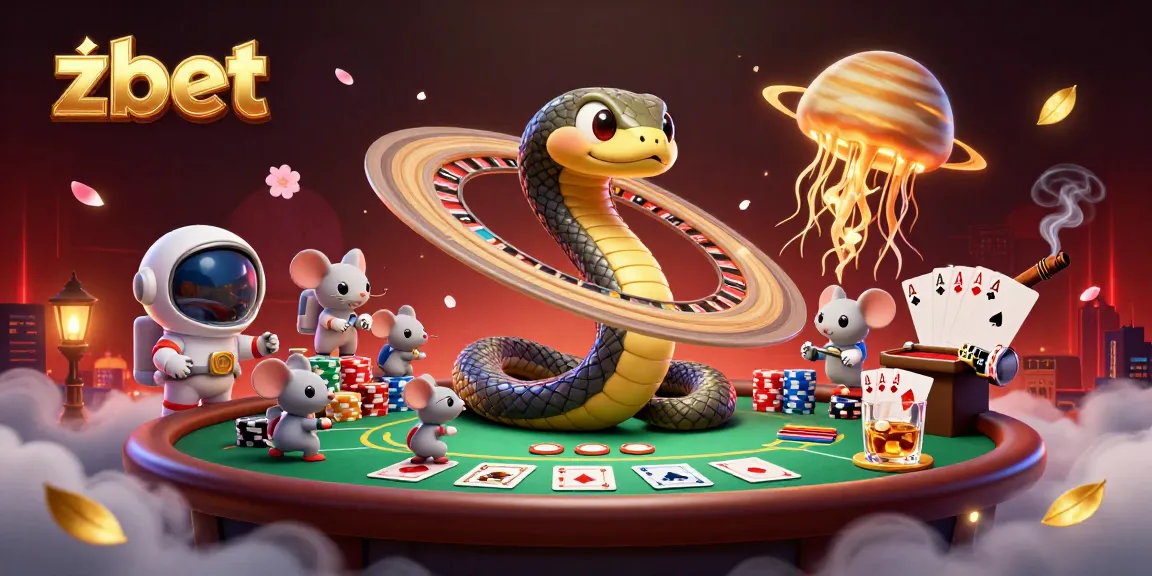 Experience zbet gaming excitement as astronaut mice bet on Saturn's roulette rings in a cosmic casino setting.