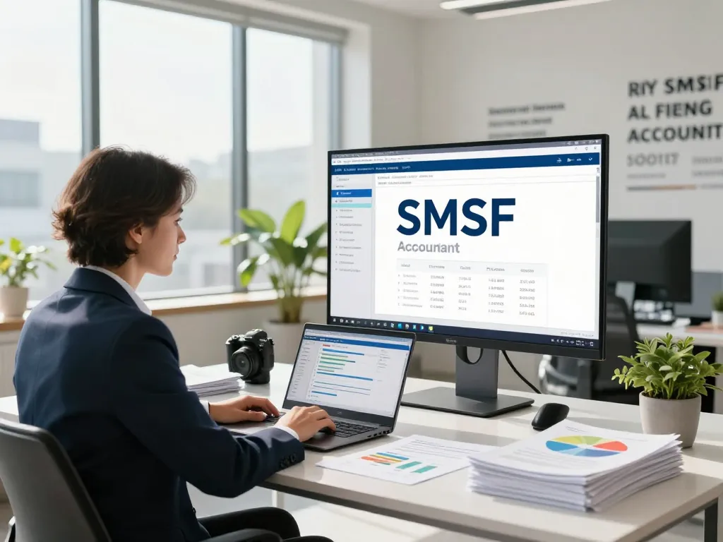 SMSF Accountants helping clients achieve financial compliance in a modern office.