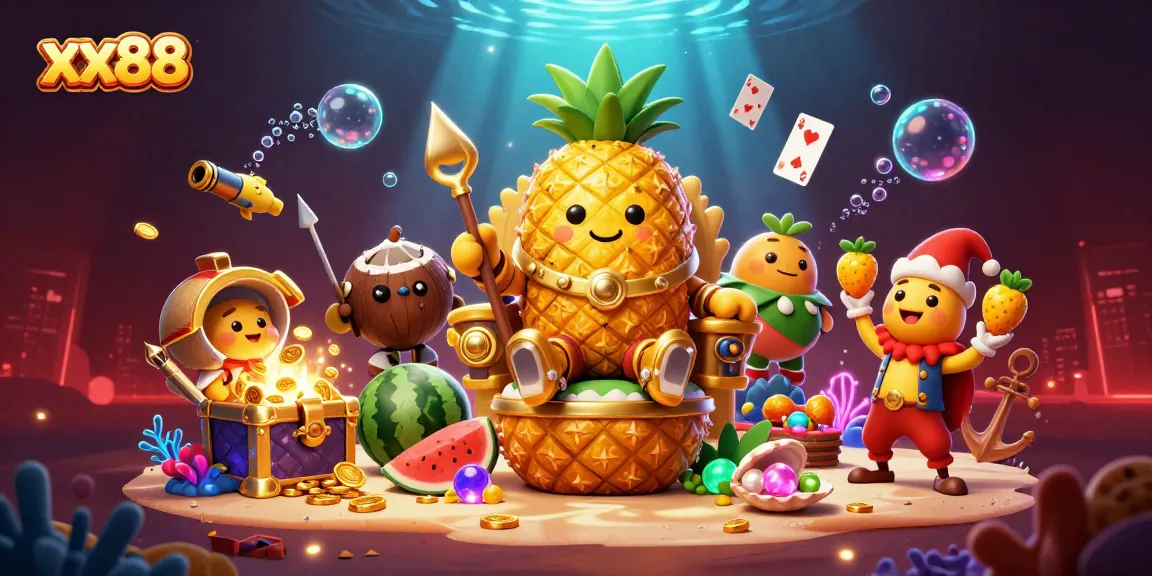 Experience the vibrant gaming world of xx88 with playful characters and gold-filled treasures.