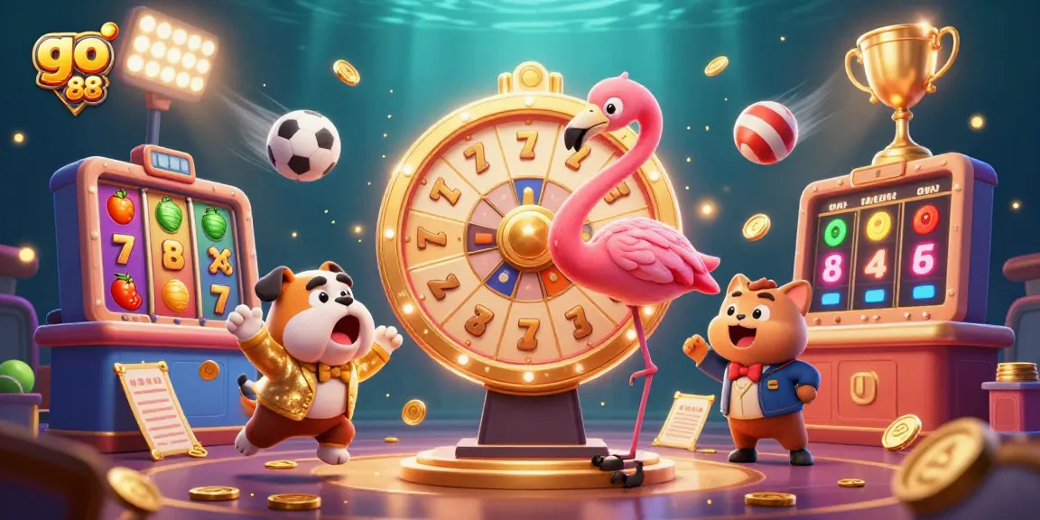 Spin the giant prize wheel in a vibrant go 88 casino scene filled with thrilling moments.