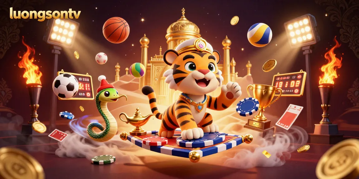 Engage with luongsontv through dynamic sports elements in a captivating 3D illustration.