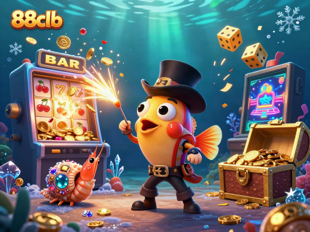 Experience thrilling gameplay at 88clb with vibrant casino-themed 3D illustration.