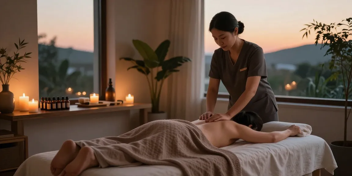 Relaxing 종로출장마사지 home spa environment with calming elements.