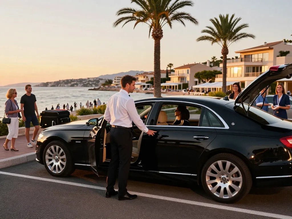 Taxi Saint-Tropez - Transport luxueux avec un chauffeur professionnel dans un magnifique paysage côtier.