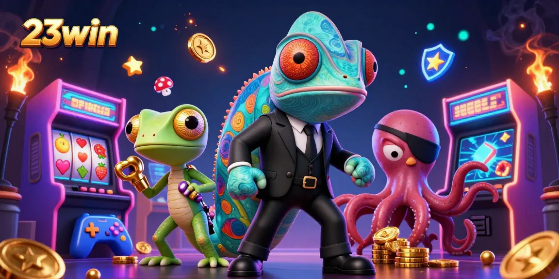 Experience the thrill of 23win's vibrant casino scene with colorful slots and rich gaming elements.