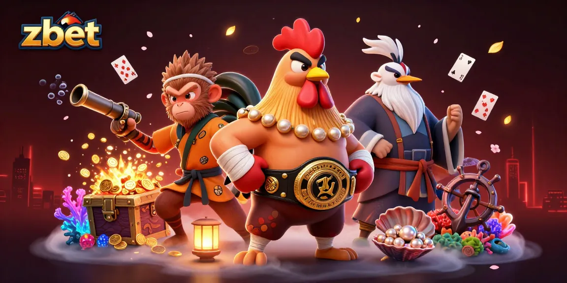 Win at zbet's exciting games with a captivating cartoon casino scene