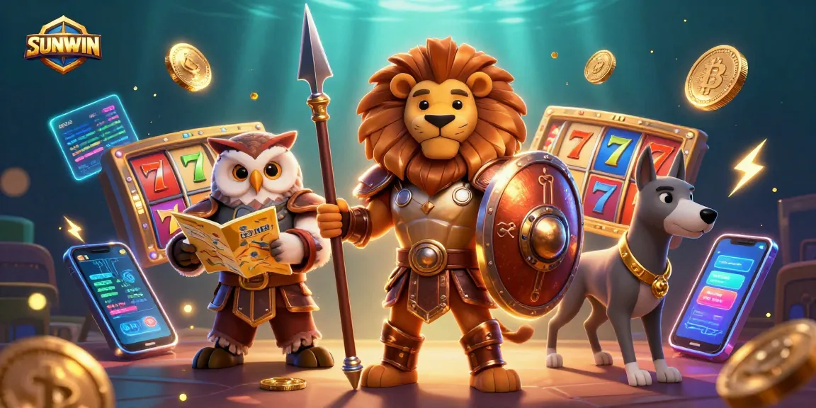 Experience thrilling gameplay with SUNWIN's vibrant casino scene featuring rich 3D characters and winning jackpots.