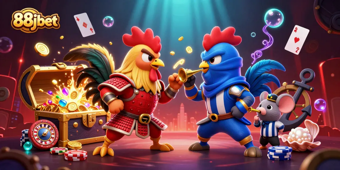 Engage with thrilling matches at 88jbet, featuring vibrant roosters in an epic, dynamic casino showdown.