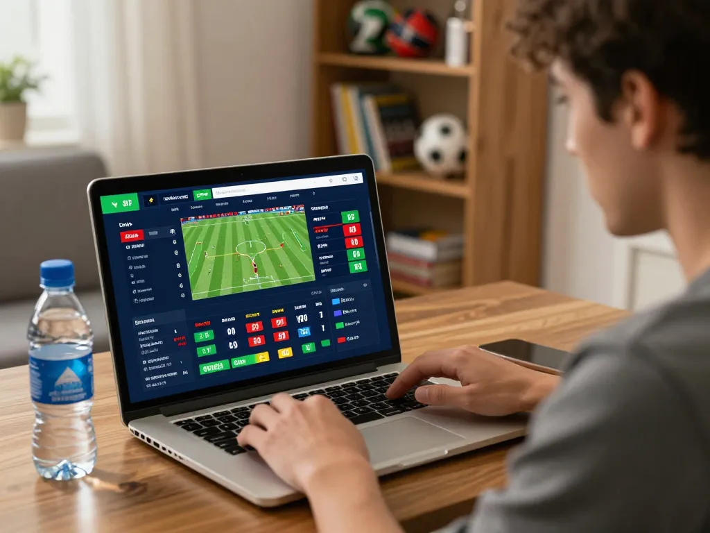 A user explores live football match odds on keonhacaii during a cozy home gaming session.