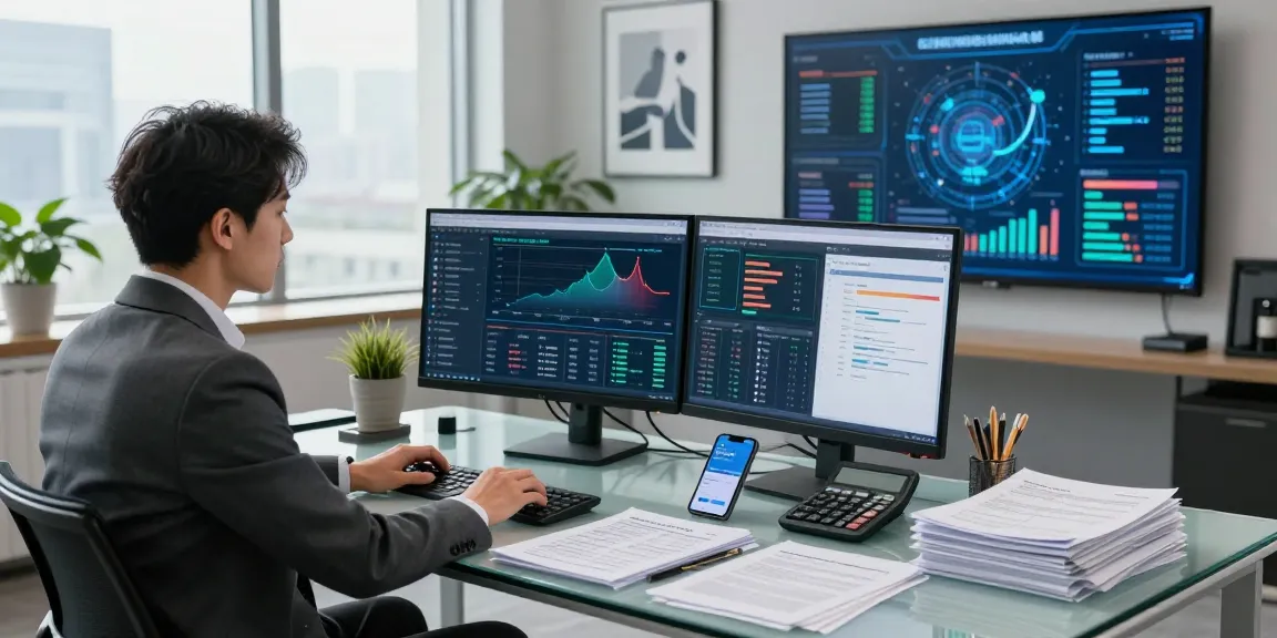 Financial crime intelligence data analysis in a modern office setting with advanced visualizations.