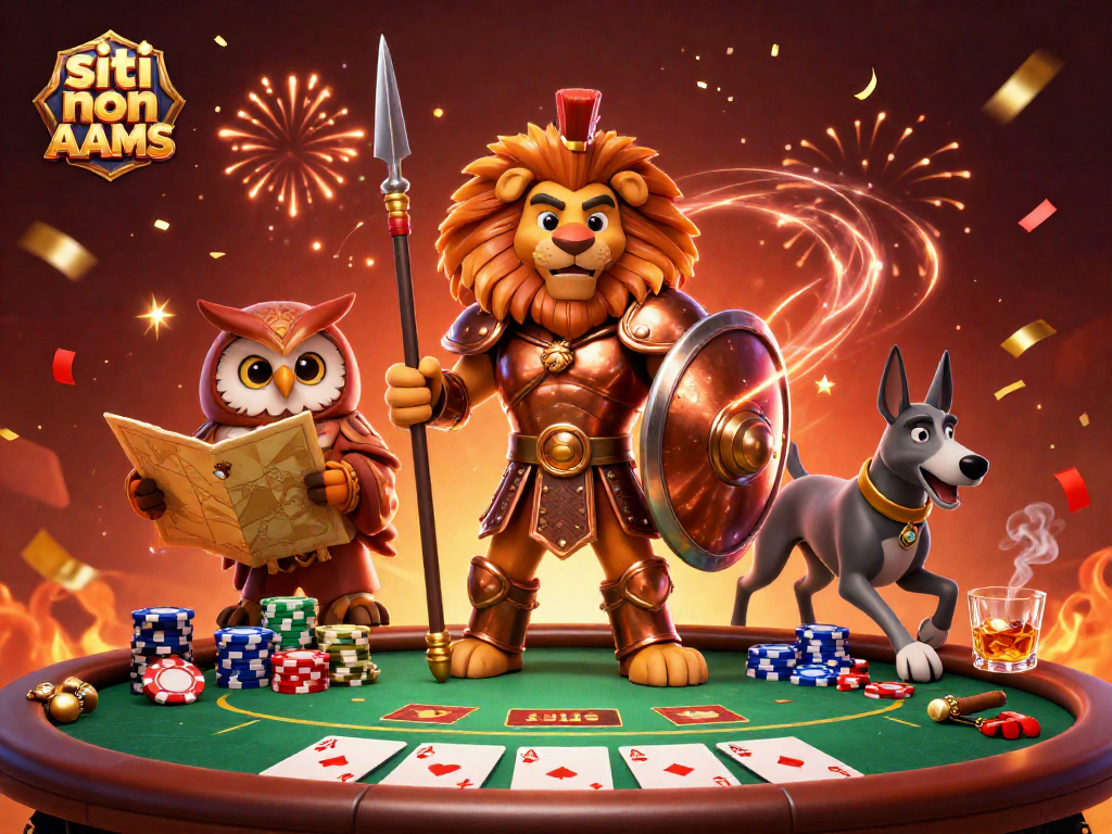 Gioca nei siti non AAMS, dove un leone spartano e un gufo stratega dominano il tavolo da poker.