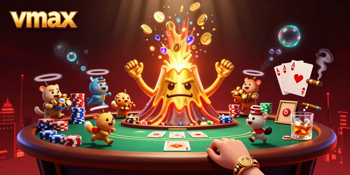 Experience vmax with dynamic poker gameplay amid a fantastical eruption of treasure and excitement.