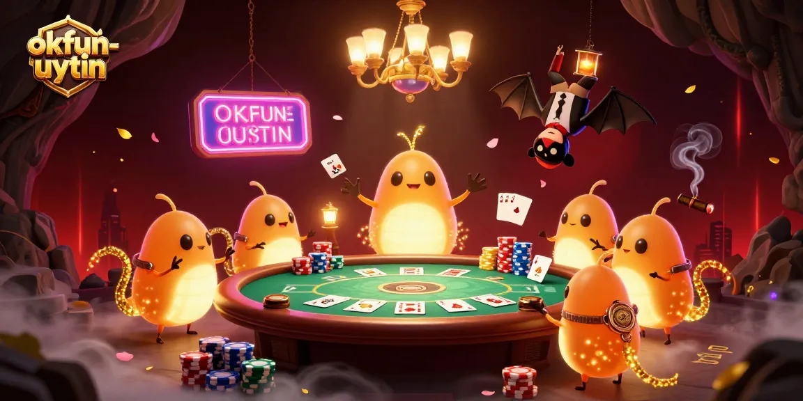Experience the vibrant atmosphere of okfun-uytin, where glowworms illuminate a lively cave casino scene.