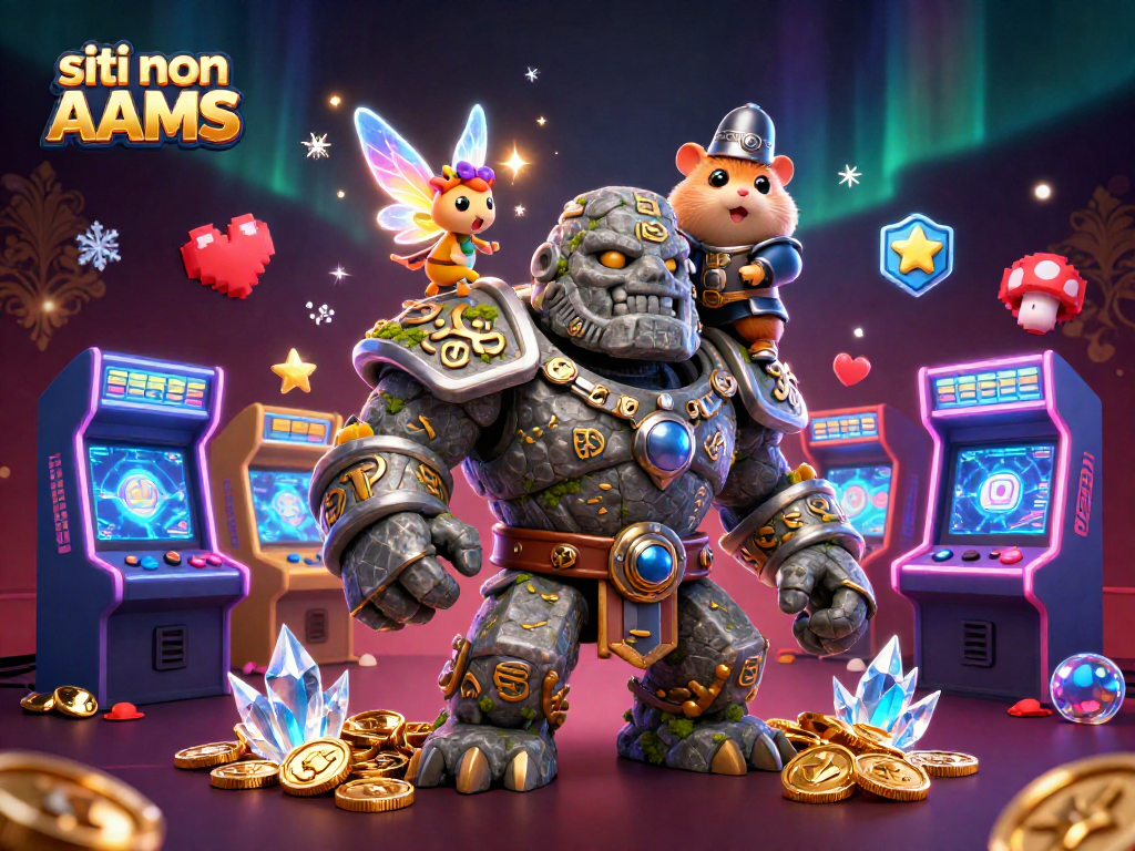 Giocando nei siti non AAMS, scopri un golem magico e un cavaliere hamster in un mondo di divertimento.
