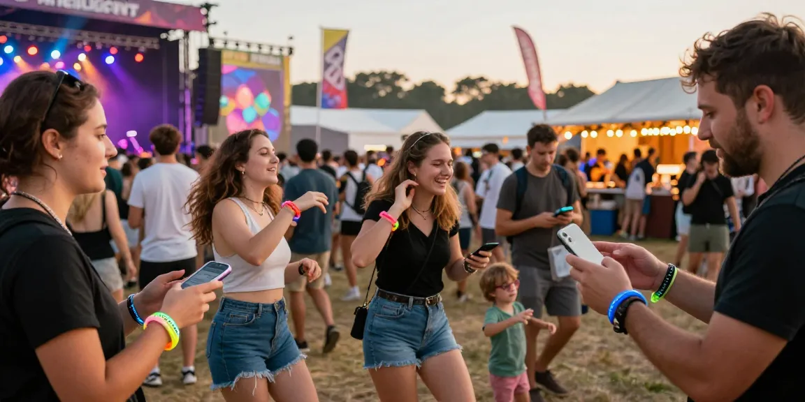 Pulseras NFC para festivales enhance access control and cashless payments during vibrant festival activities.