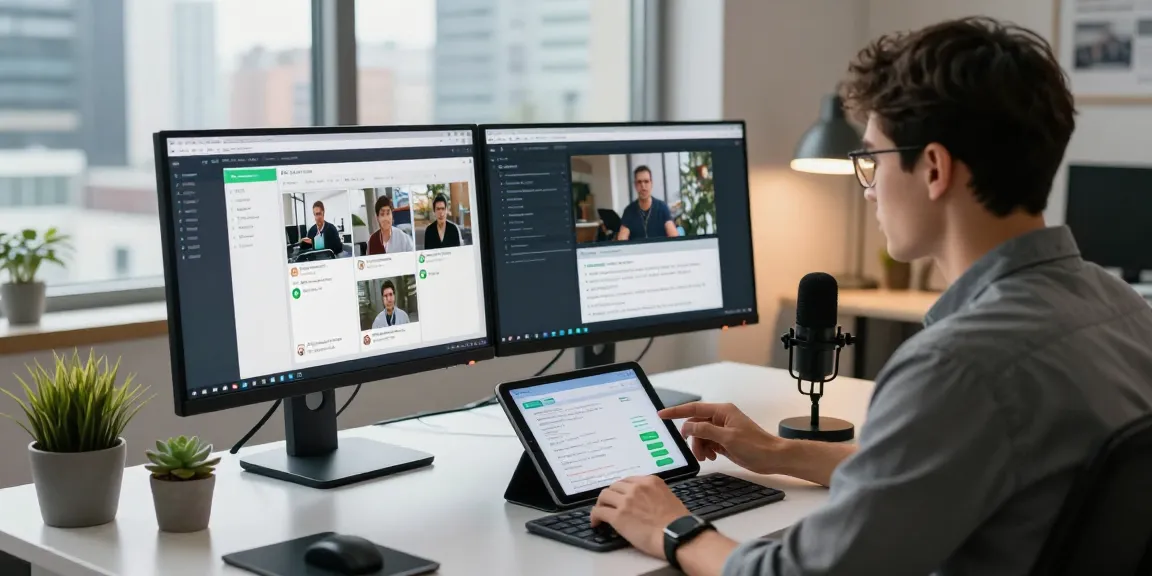 Professional AI image detector workspace with dual screens analyzing flagged content.