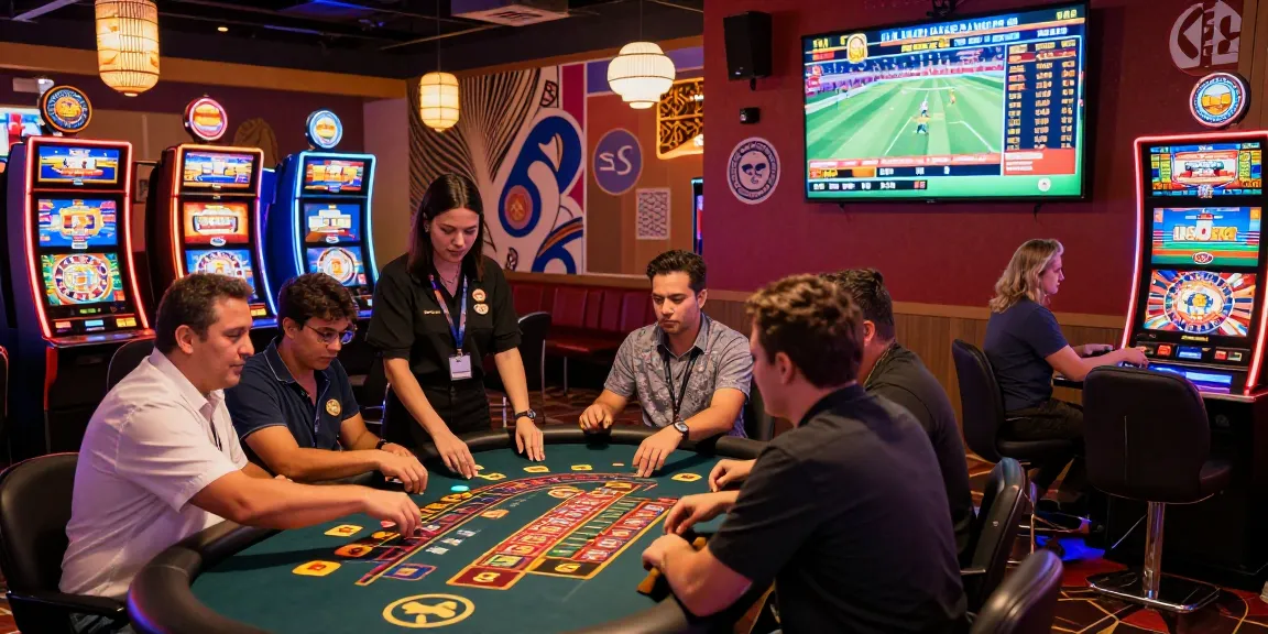 Exciting Pinup Paraguay casino scene combining vibrant gaming and sports betting.