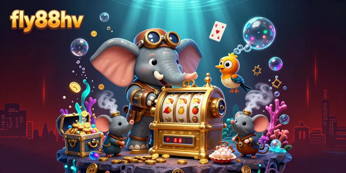 Experience thrilling gameplay at fly88hv with steampunk characters activating a dynamic slot machine.